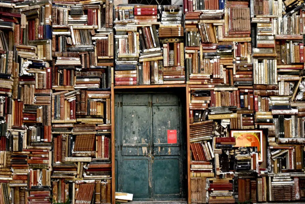 books, door, entrance