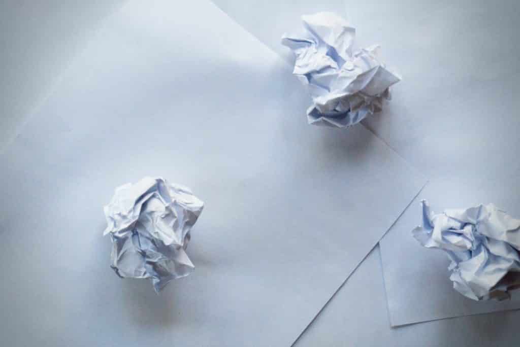 Scrap paper and crumpled paper