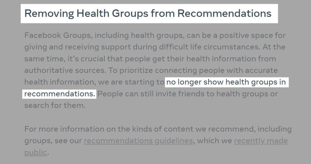 REMOVING HEALTH GROUPS FROM RECOMMENDATIONS, Starting a Coaching Business While Working Full Time